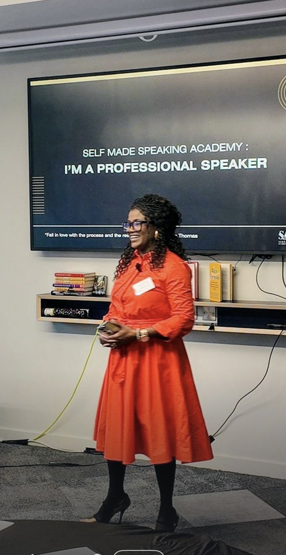 Kemi Areola speaking at the Self Made Speaking Academy